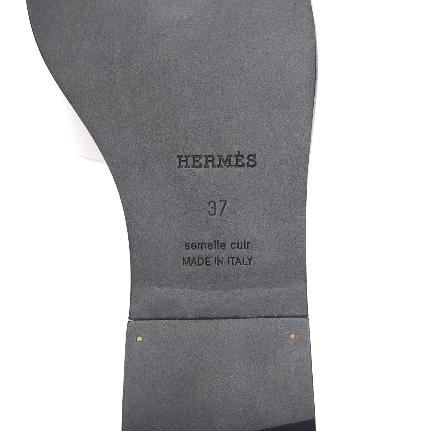 Hermes Box Calfskin Bois De Rose Oran Sandals 37 White 6 of 8