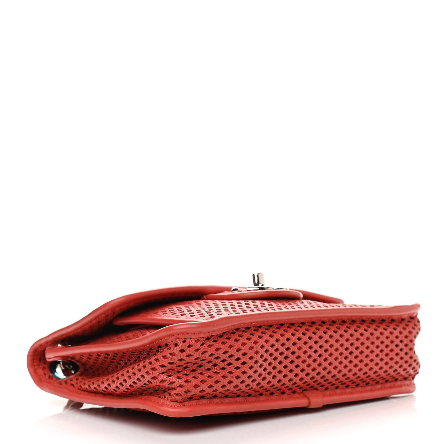 Perforated Calfskin Small Up In The Air Flap Red