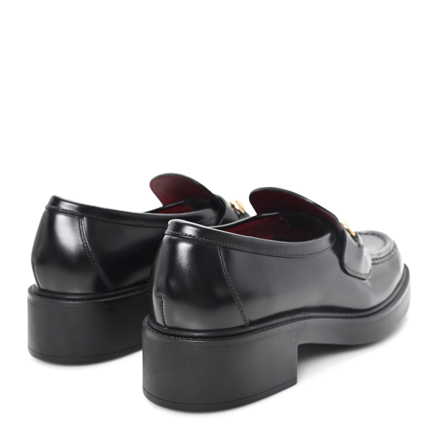 Cordovan Lux Horsebit Womens Lug Sole Loafers 39.5 Black