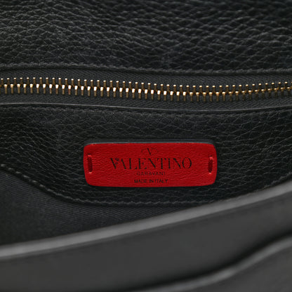 Valentino Garavani Vitello Large Rockstud Halfmoon Saddle Bag Black 5 of 9