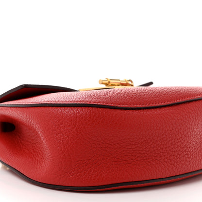 Chloe Grained Lambskin Mini Drew Shoulder Bag Plaid Red 8 of 9