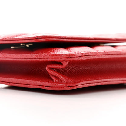 Chanel Caviar Quilted Wallet on Chain WOC Red 9 of 11