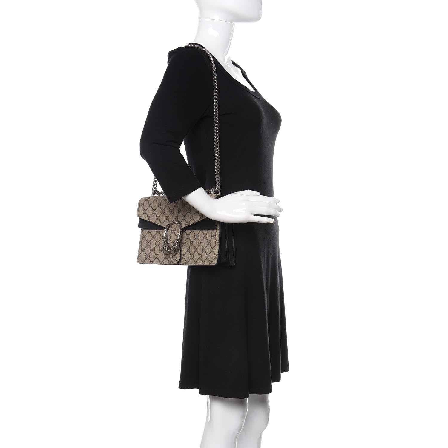 Gucci GG Supreme Monogram Small Dionysus Shoulder Bag Black 2 of 13