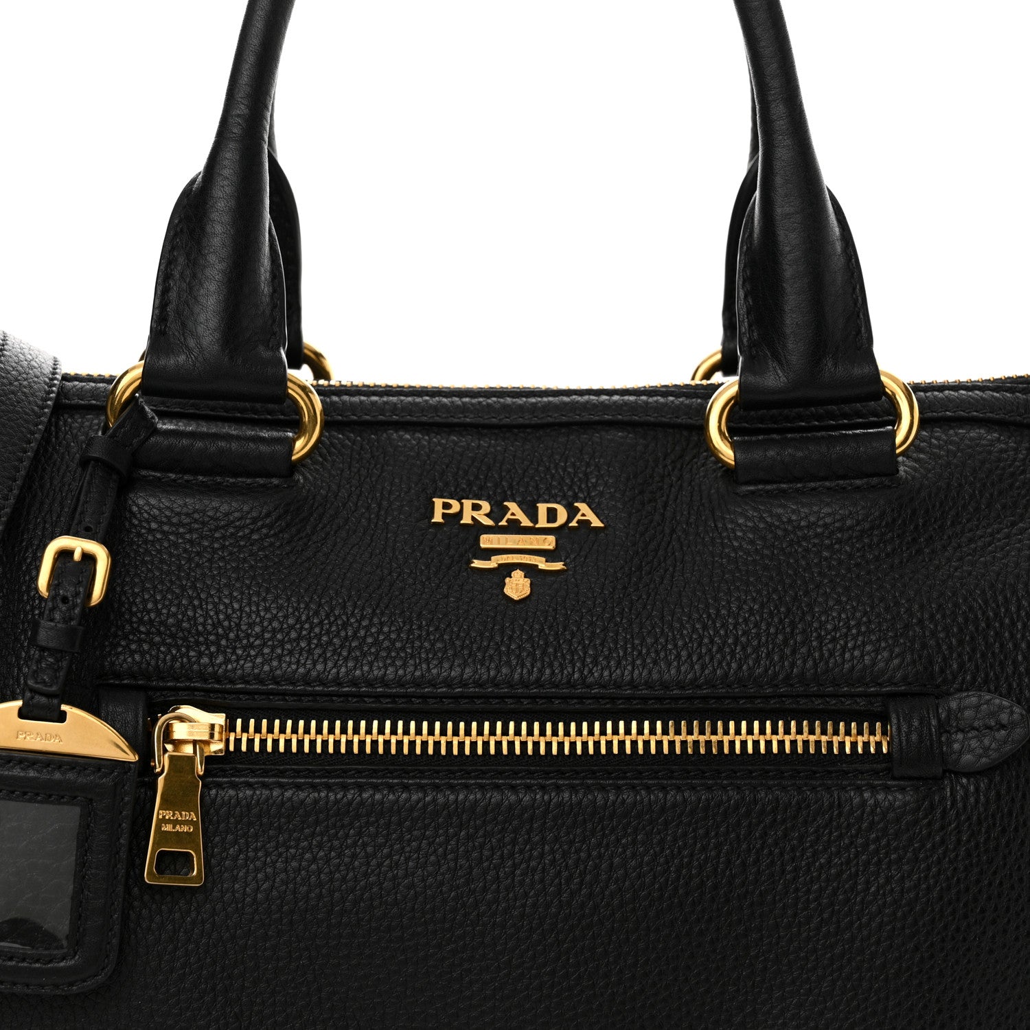Prada Vitello Daino Shopping Satchel Black 7 of 11
