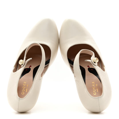Gucci Malaga Kid Lesley Mary Jane Pumps 39 Mystic White 5 of 10