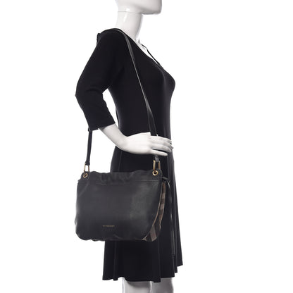 Burberry Grainy Calfskin House Check Small Bingley Black 2 of 13