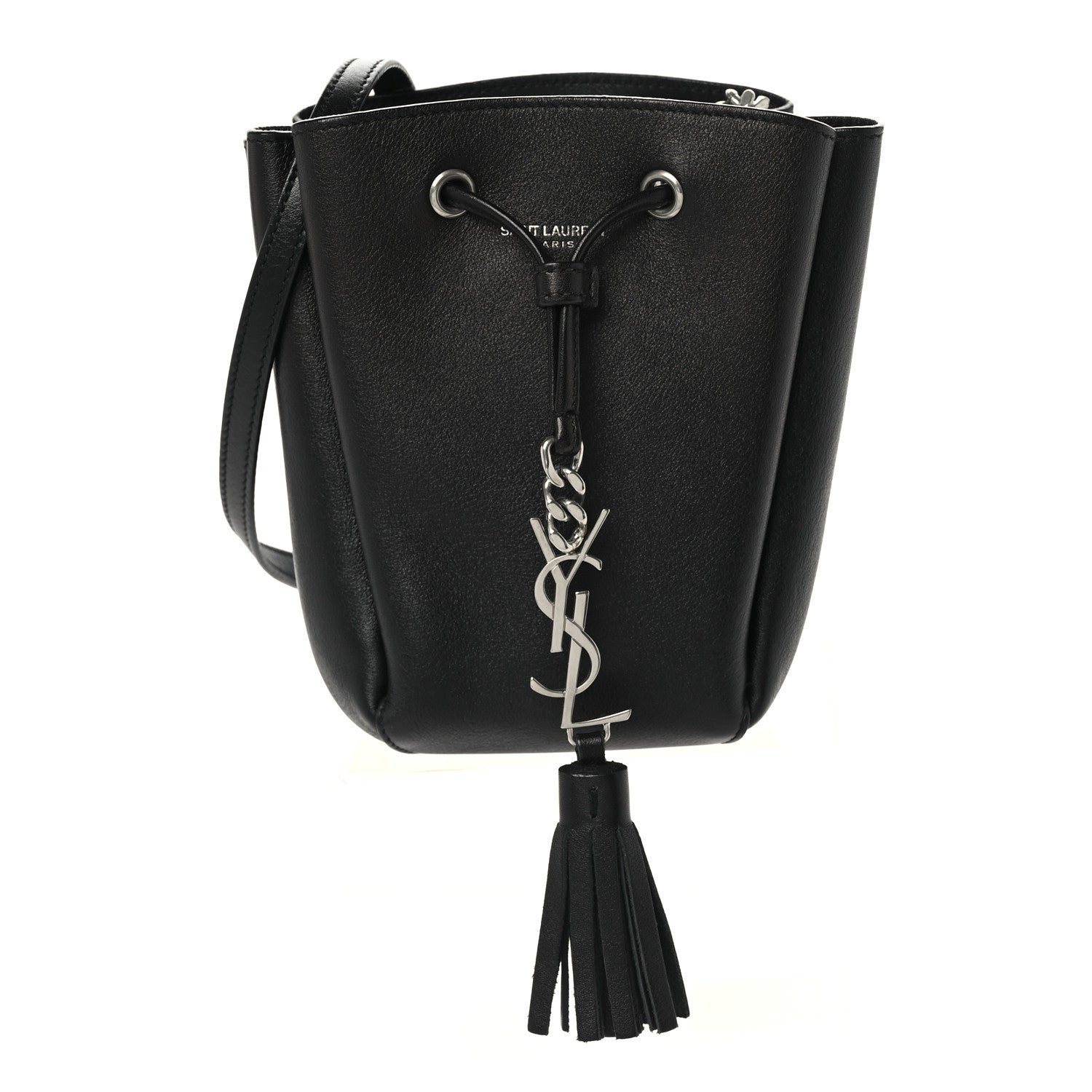 Saint Laurent Calfskin Monogram Mini Bourse Bucket Bag Black 1 of 8