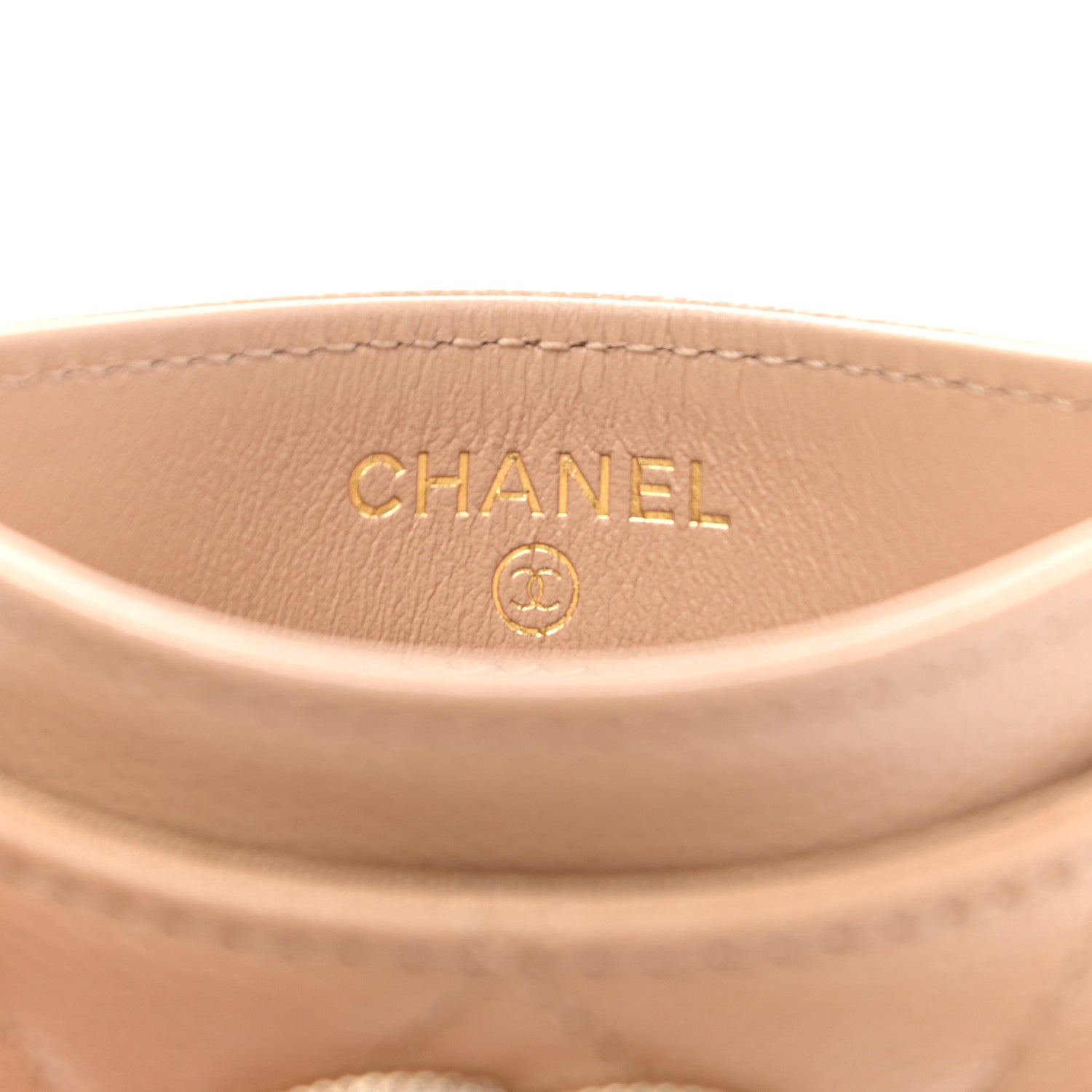 Chanel Caviar Quilted Crystal Card Holder Beige 6 of 9