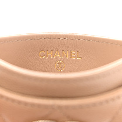 Chanel Caviar Quilted Crystal Card Holder Beige 6 of 9