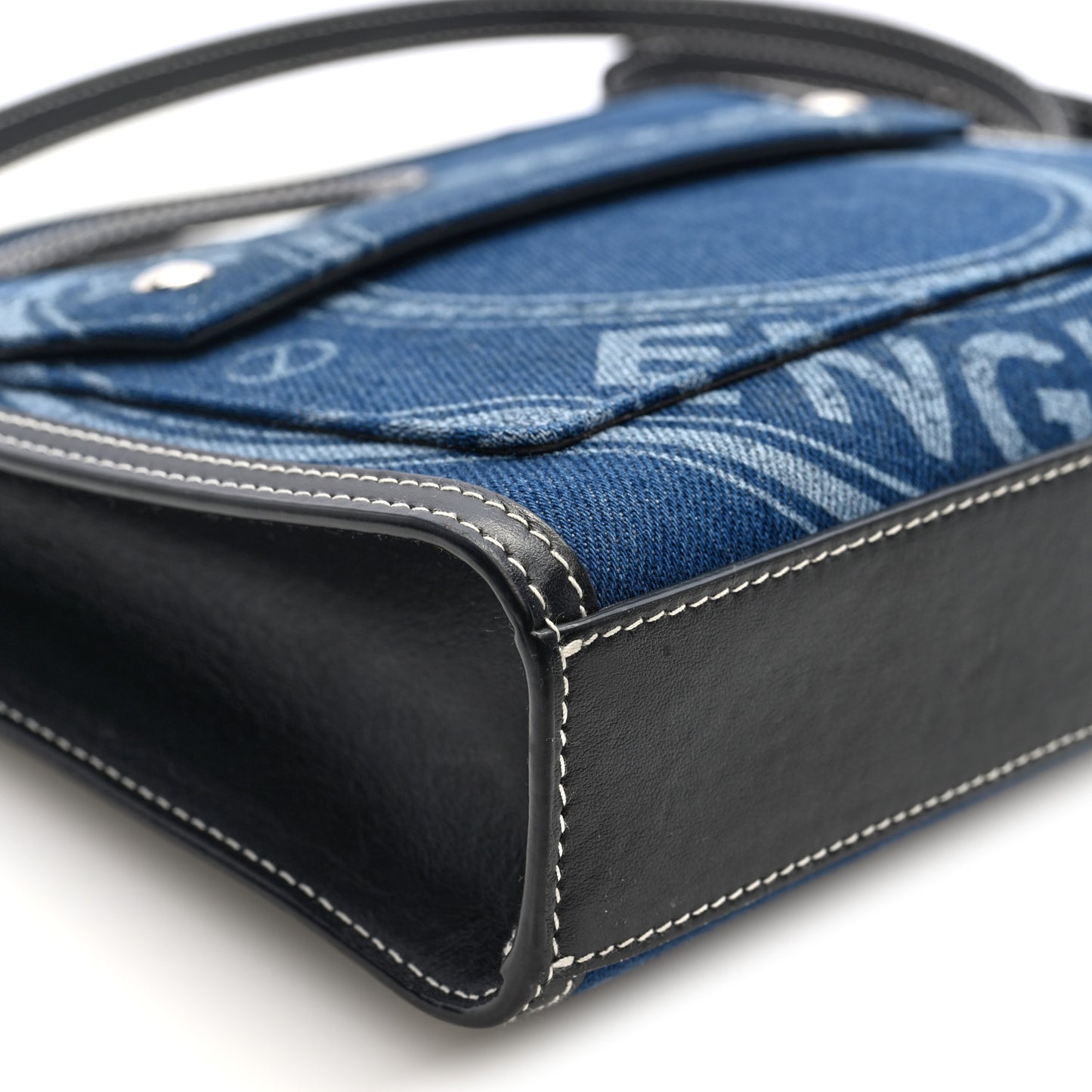 Denim Smooth Calfskin Mini Pocket Bag Blue