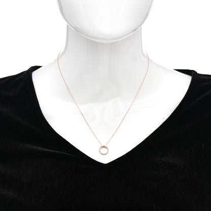 Roberto Coin 18K Rose Gold Diamond Tiny Treasures Circle Pendant Necklace 2 of 5