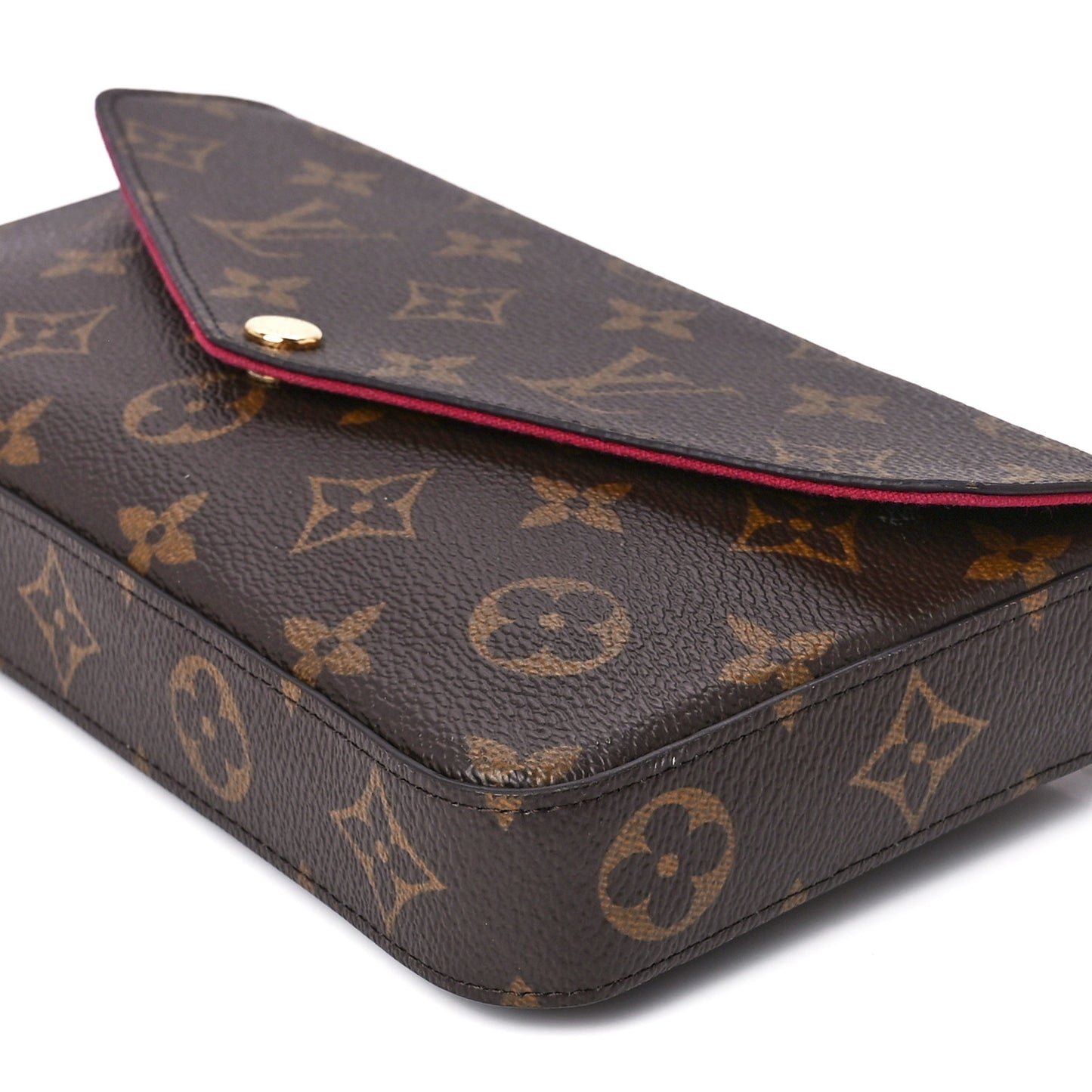 Monogram Pochette Felicie Chain Wallet Fuchsia