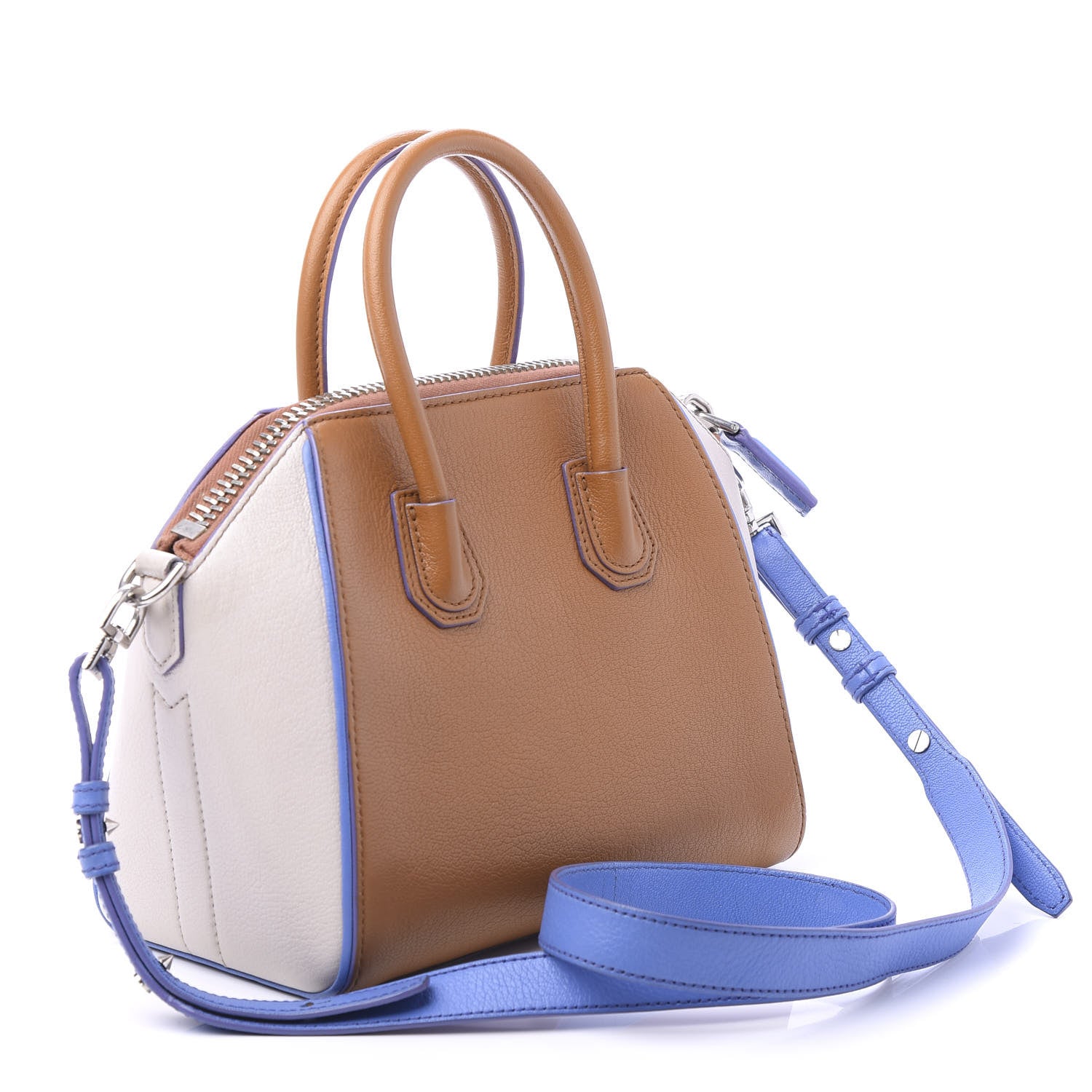 Givenchy Sugar Goatskin Mini Tri-Color Antigona Tan White Blue 4 of 12