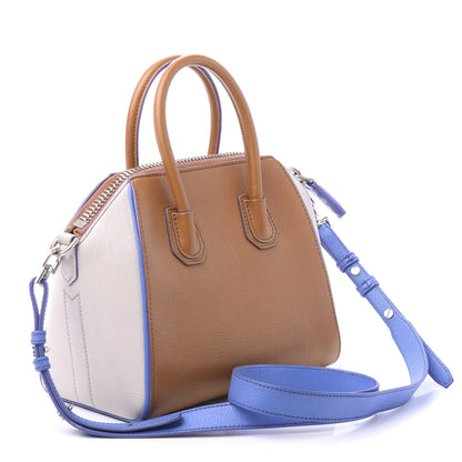 Givenchy Sugar Goatskin Mini Tri-Color Antigona Tan White Blue 4 of 12