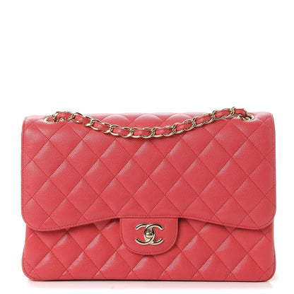 Chanel Caviar Quilted Jumbo Double Flap Dark Pink 1 of 7