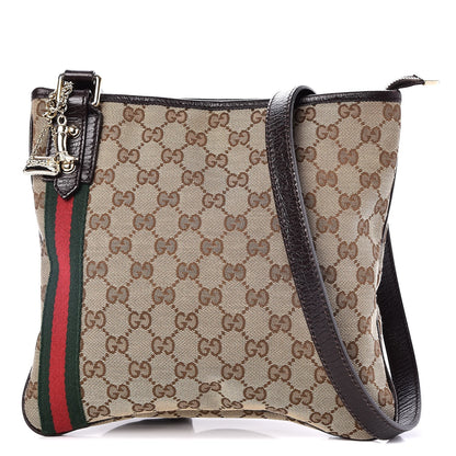 Gucci Monogram Web Jolicoeur Charms Messenger Dark Brown 1 of 7