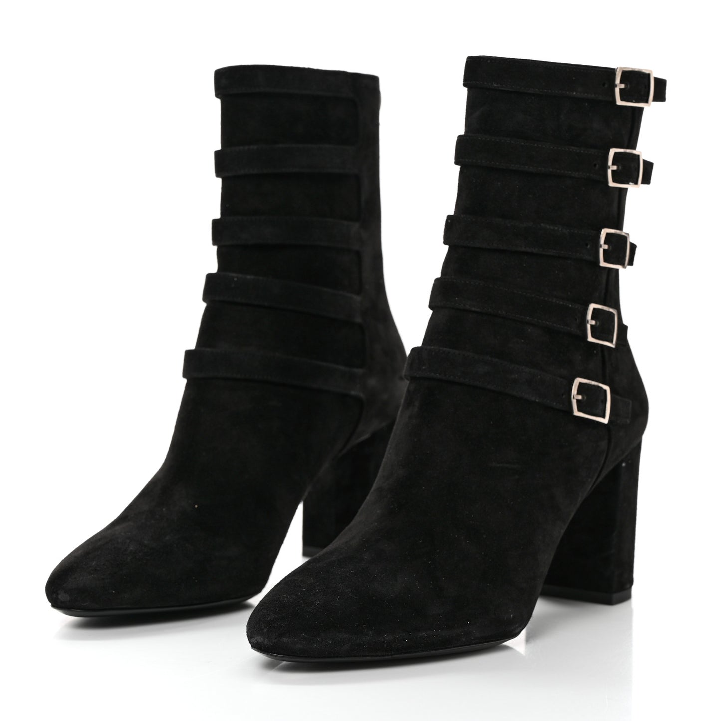 Cashmere Lou 75 Strap Zip Boots 38.5 Black