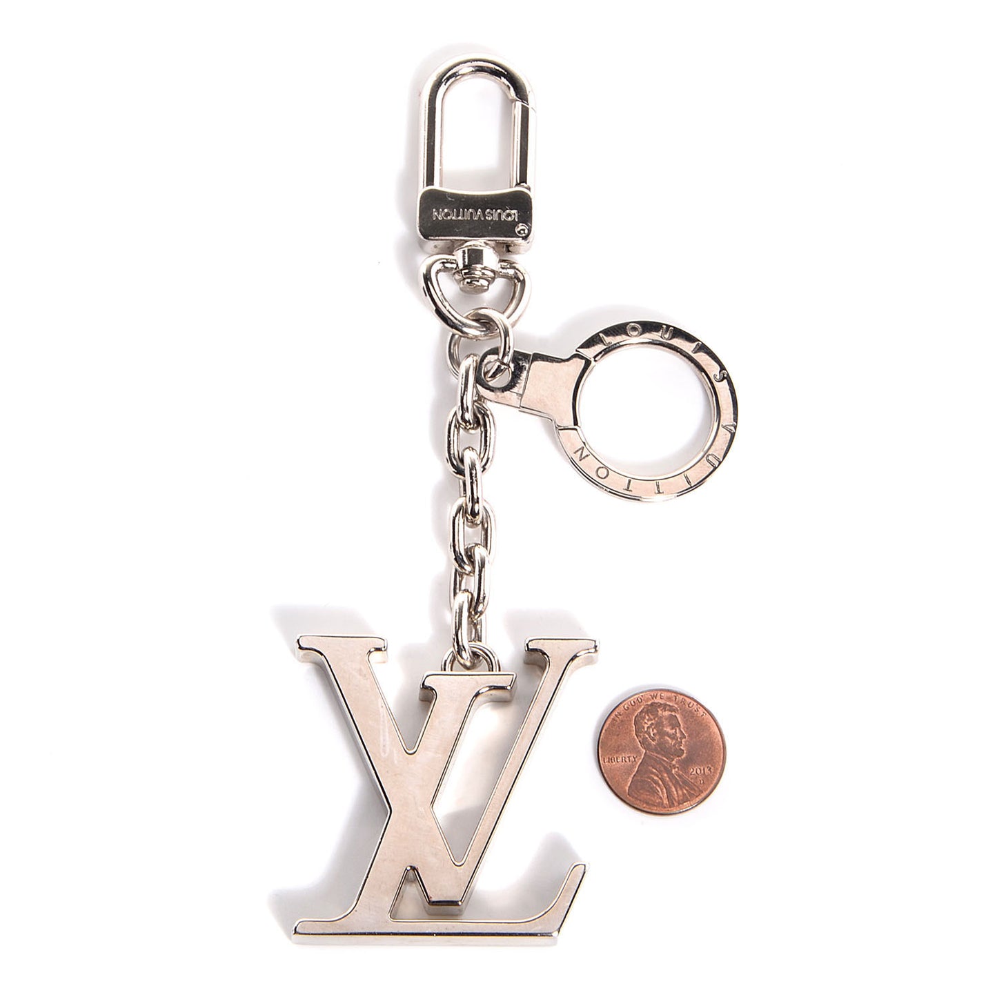 LV Initials Key Holder Silver