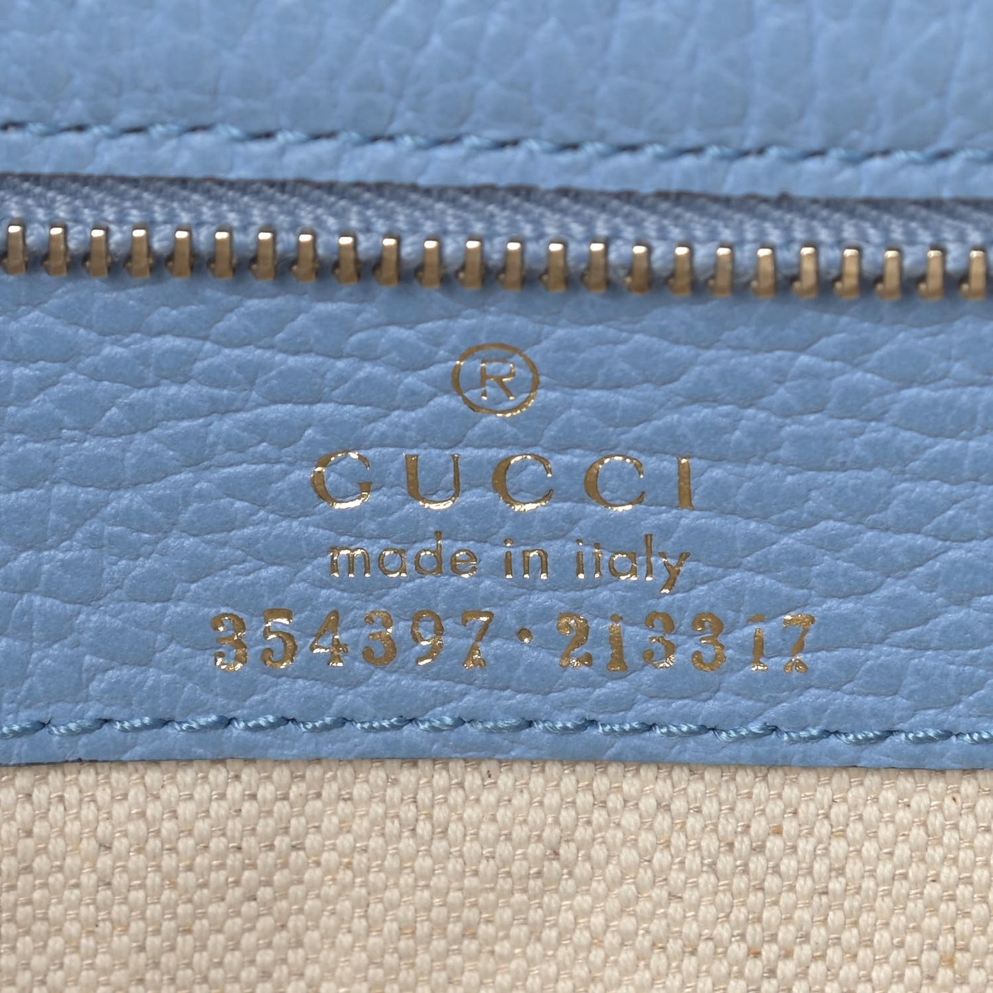 Dollar Calfskin Medium Swing Tote Mineral Blue