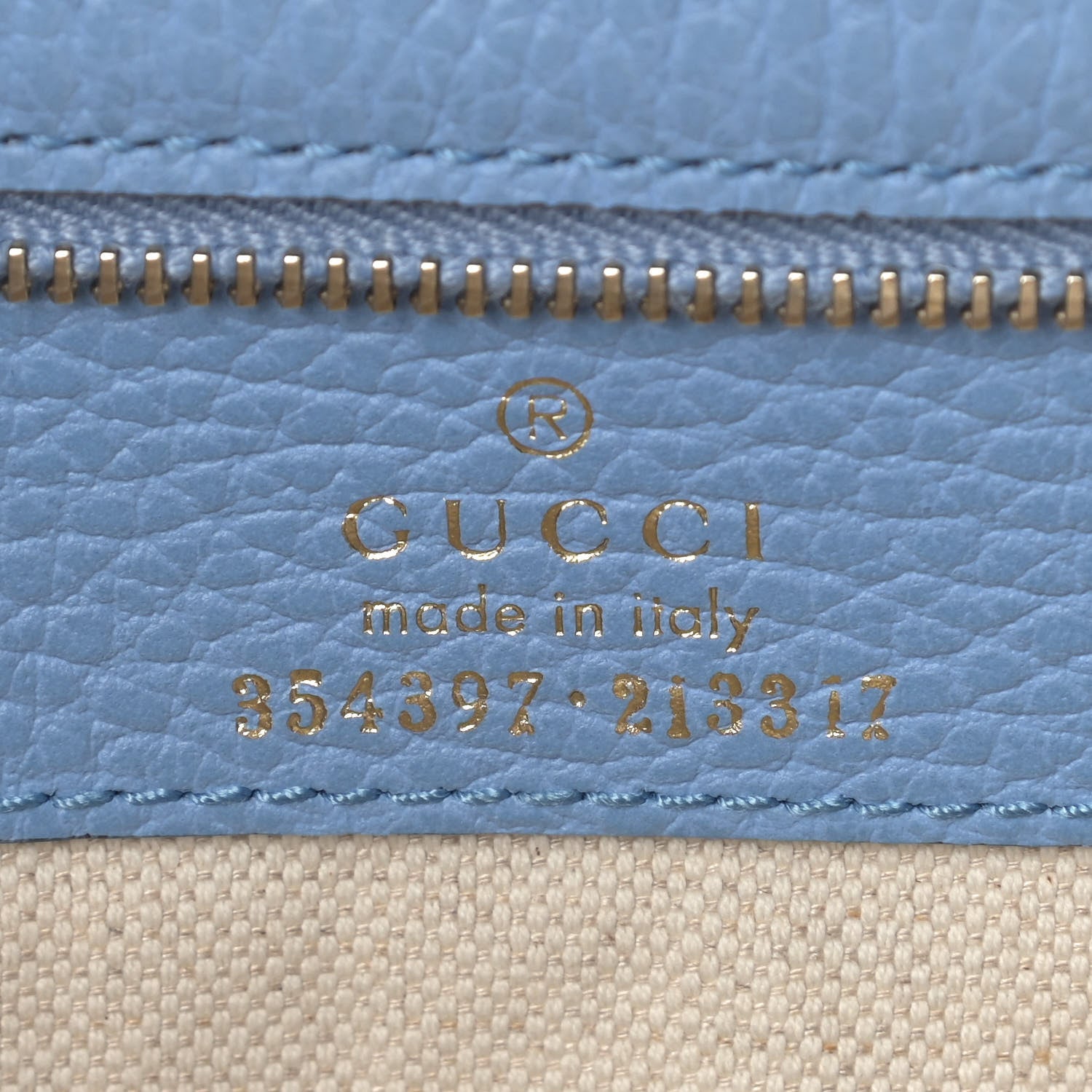 Gucci Dollar Calfskin Medium Swing Tote Mineral Blue 9 of 14