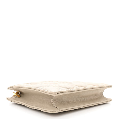 Christian Dior Calfskin Cannage Caro Zipped Pouch With Chain Light Beige 4 of 11