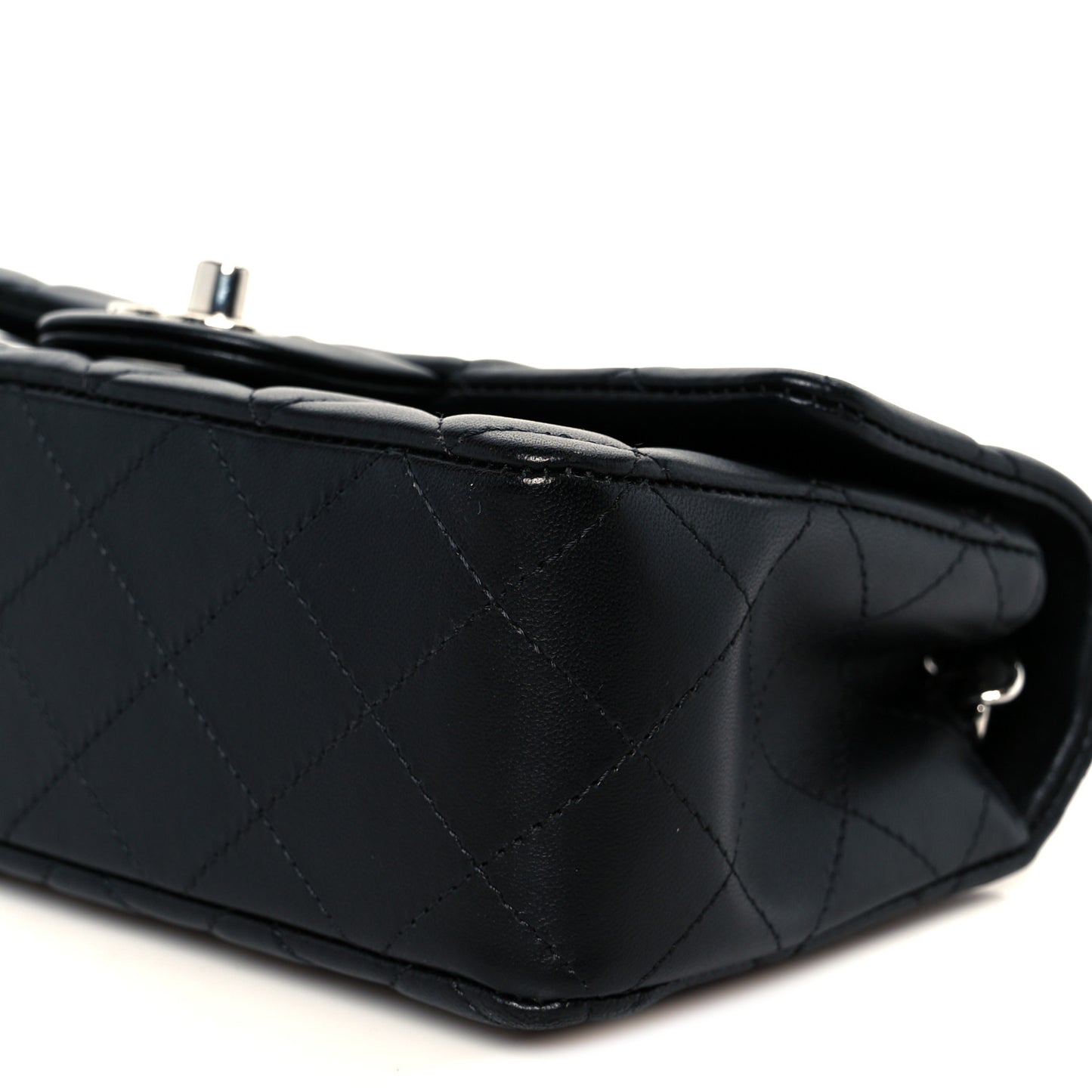 Lambskin Quilted Mini Rectangular Flap Black