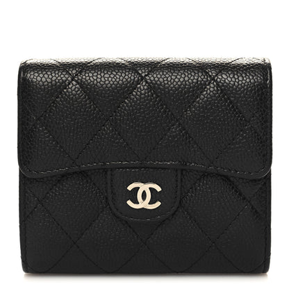 Chanel Caviar Quilted Compact Flap Wallet Black 1 of 8
