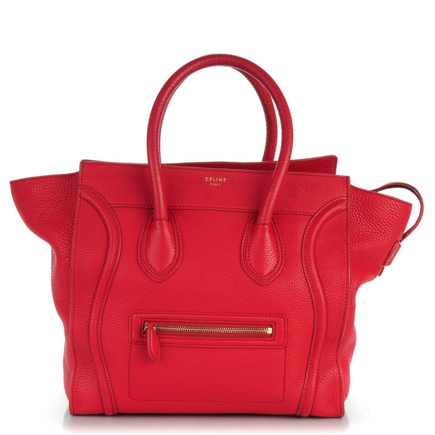 Celine Pebbled Calfskin Mini Luggage Red 1 of 9