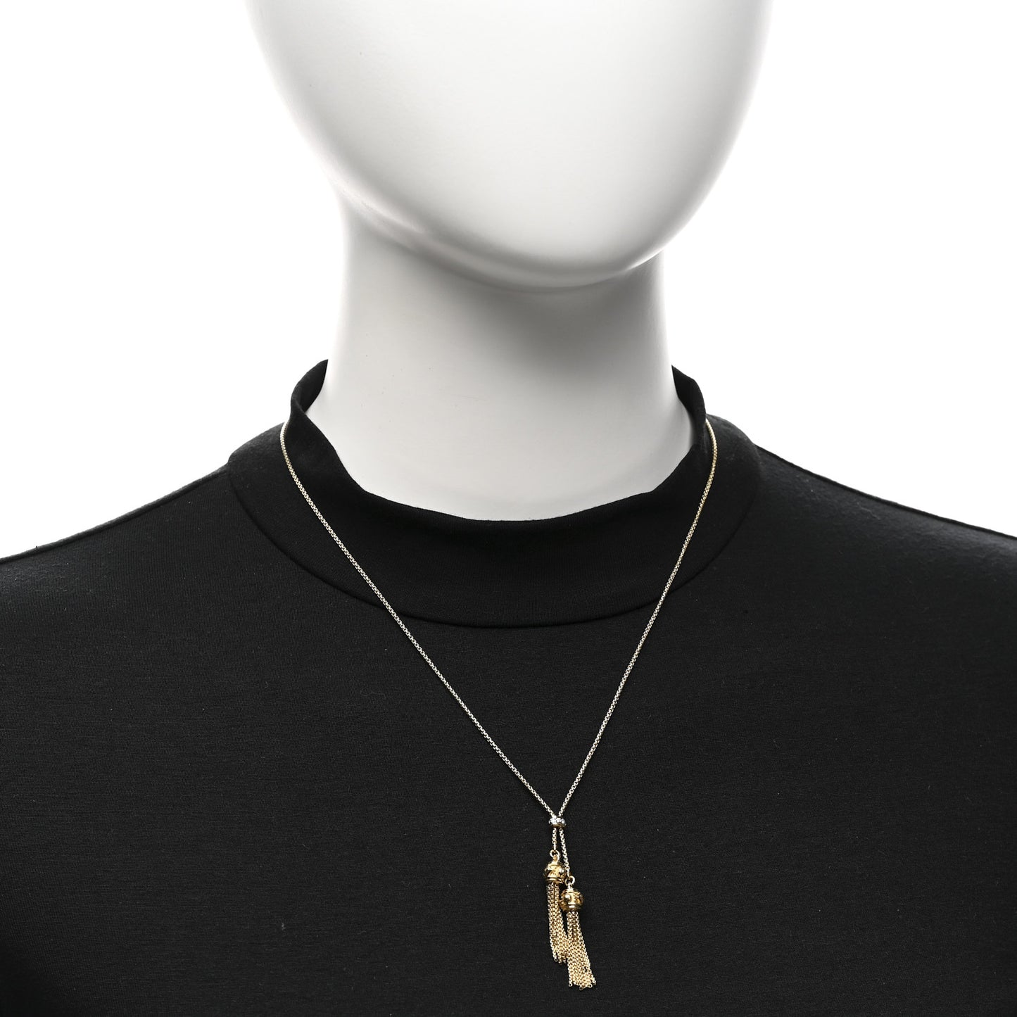 18K Yellow Gold Diamond Renaissance Tassel Necklace