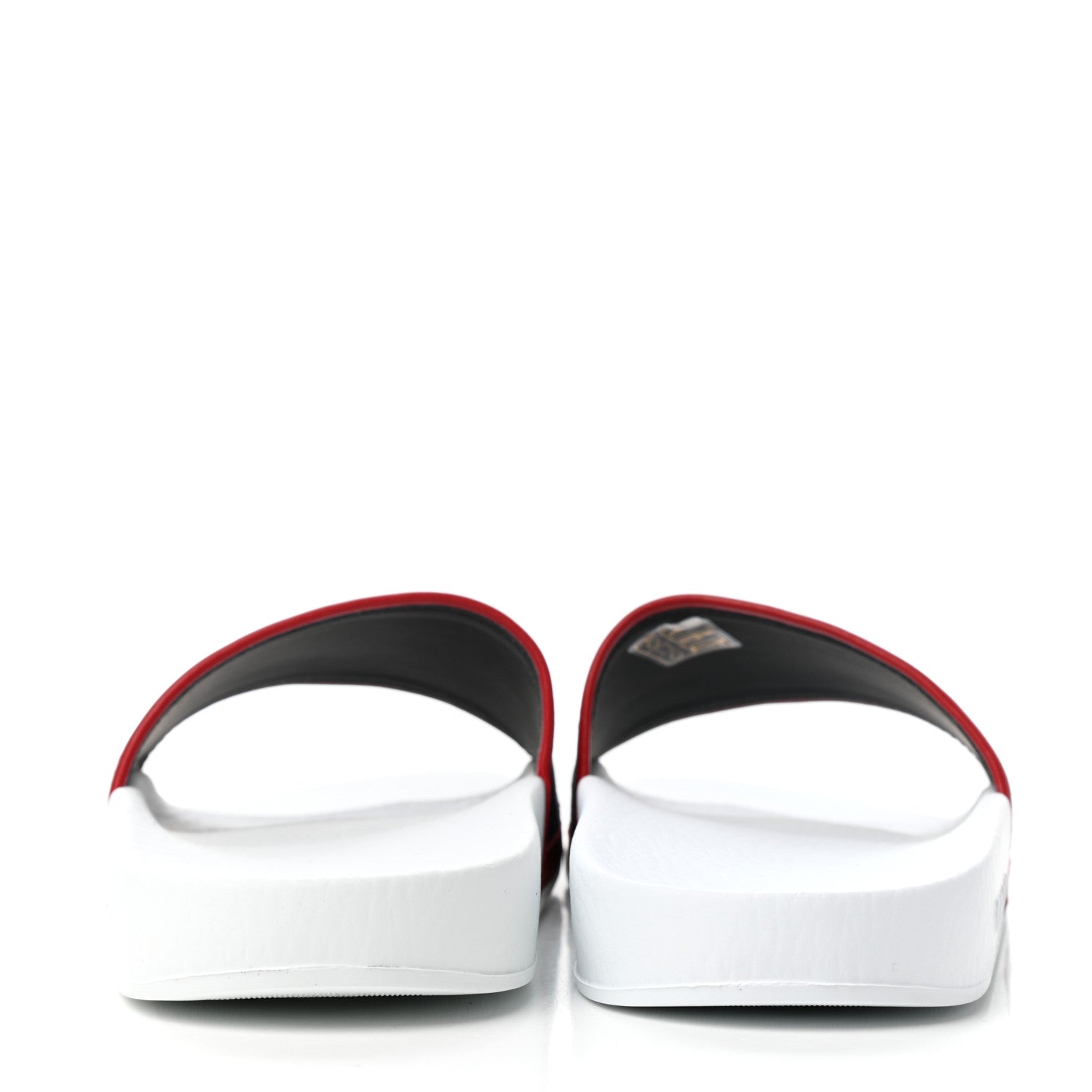 Gucci Canvas Sylvie Stripe Logo Pursuit Slide Sandals 39 Mystic White Hibiscus Red Maritime 7 of 10