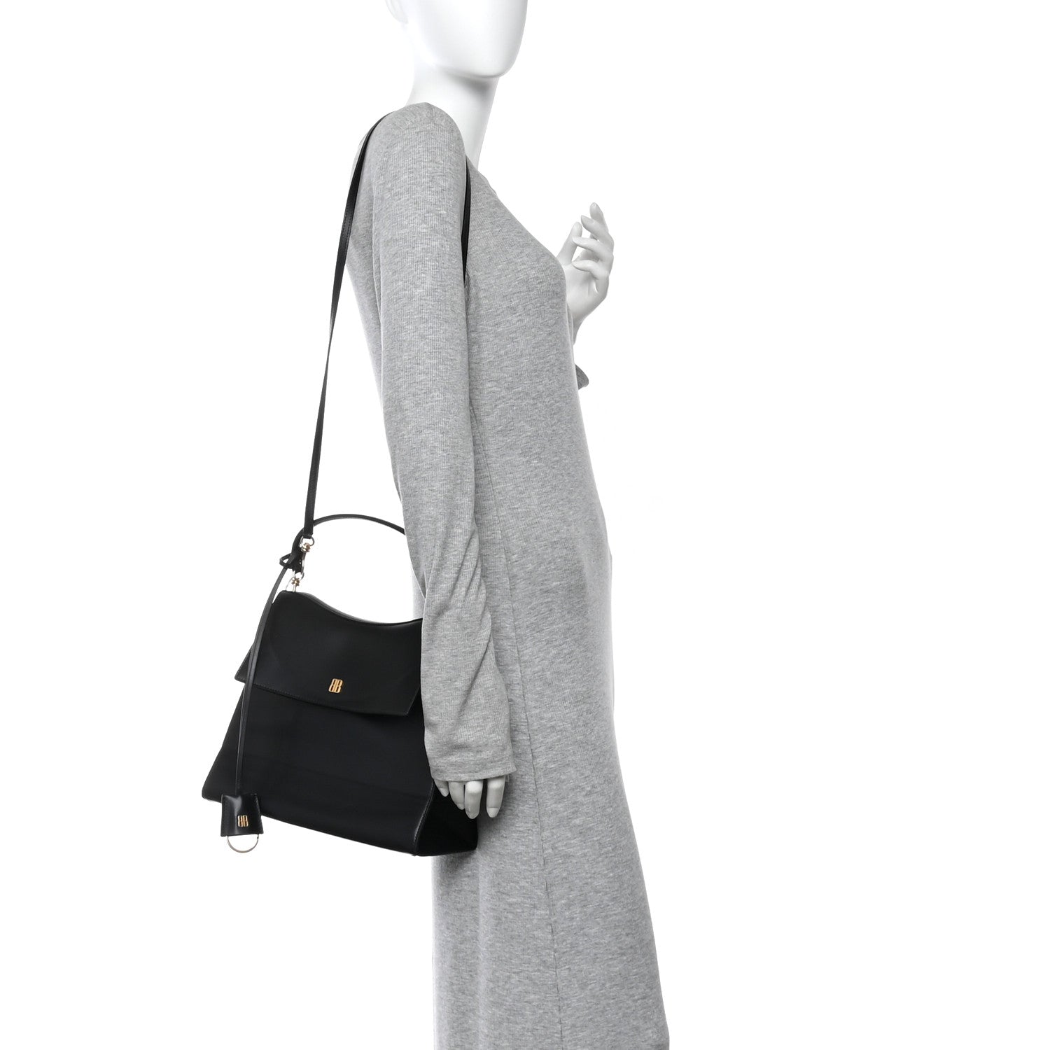 Balenciaga Natural Smooth Calfskin Medium Nano Top Handle Handbag Black 2 of 10