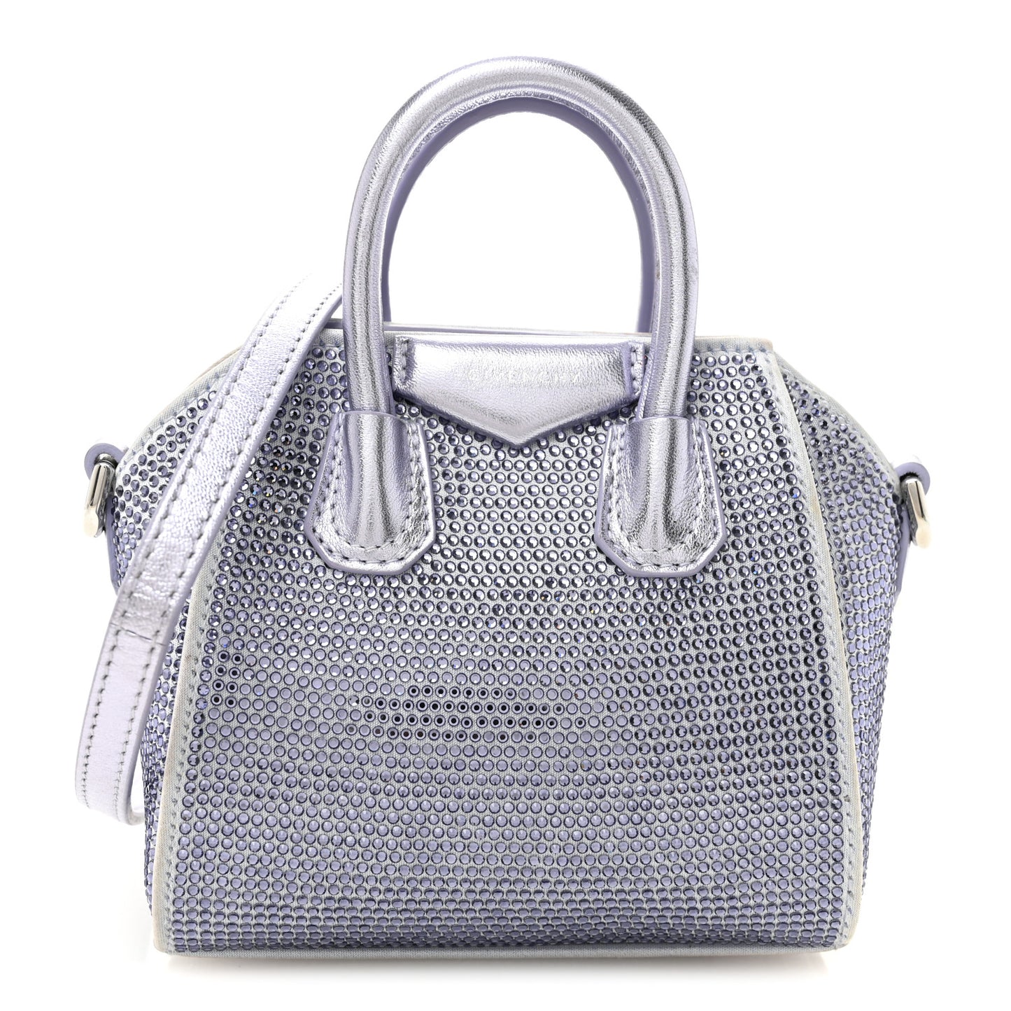 Lambskin Satin Strass Micro Antigona Lavender