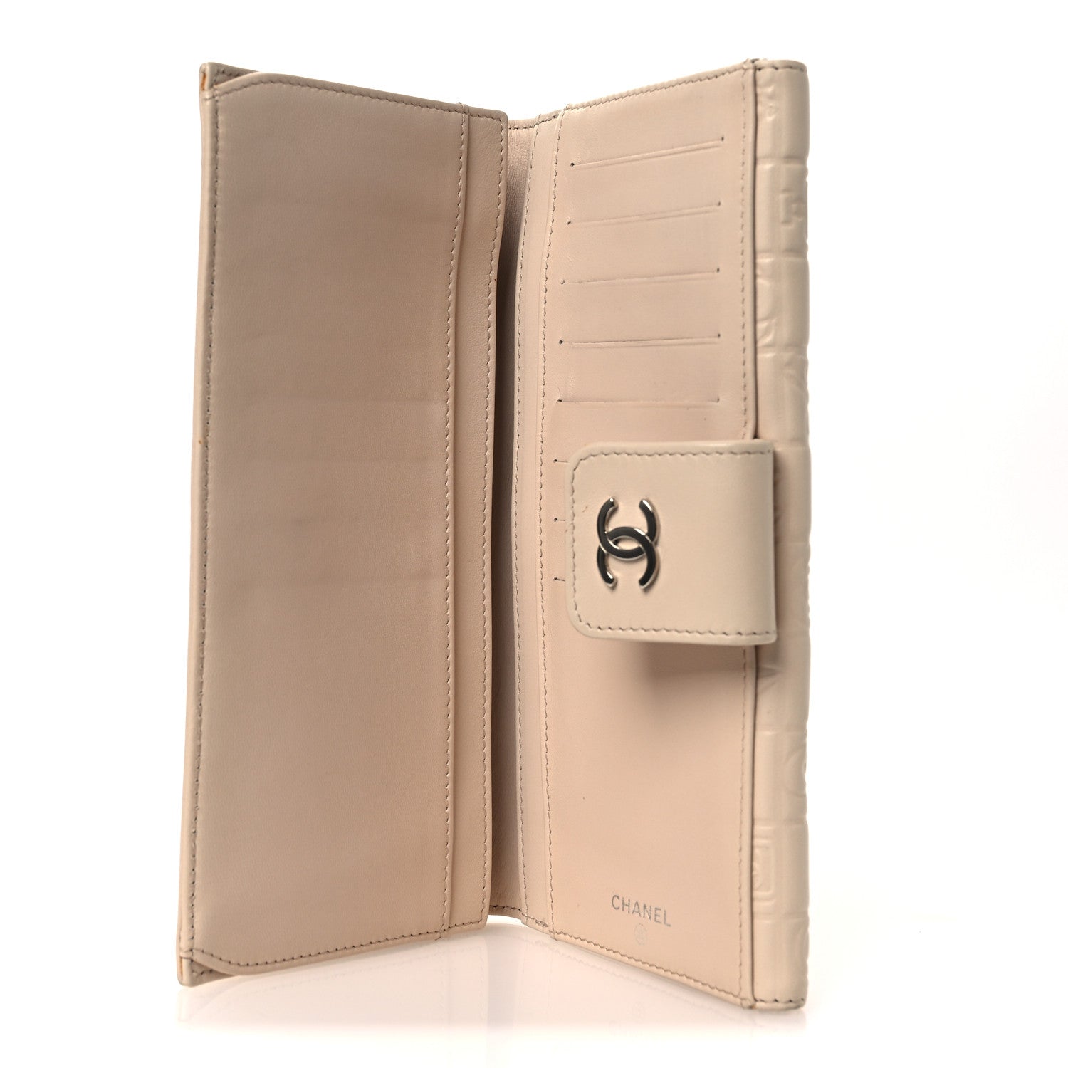 Chanel Calfskin Lucky Symbols French Wallet Light Beige 1848420