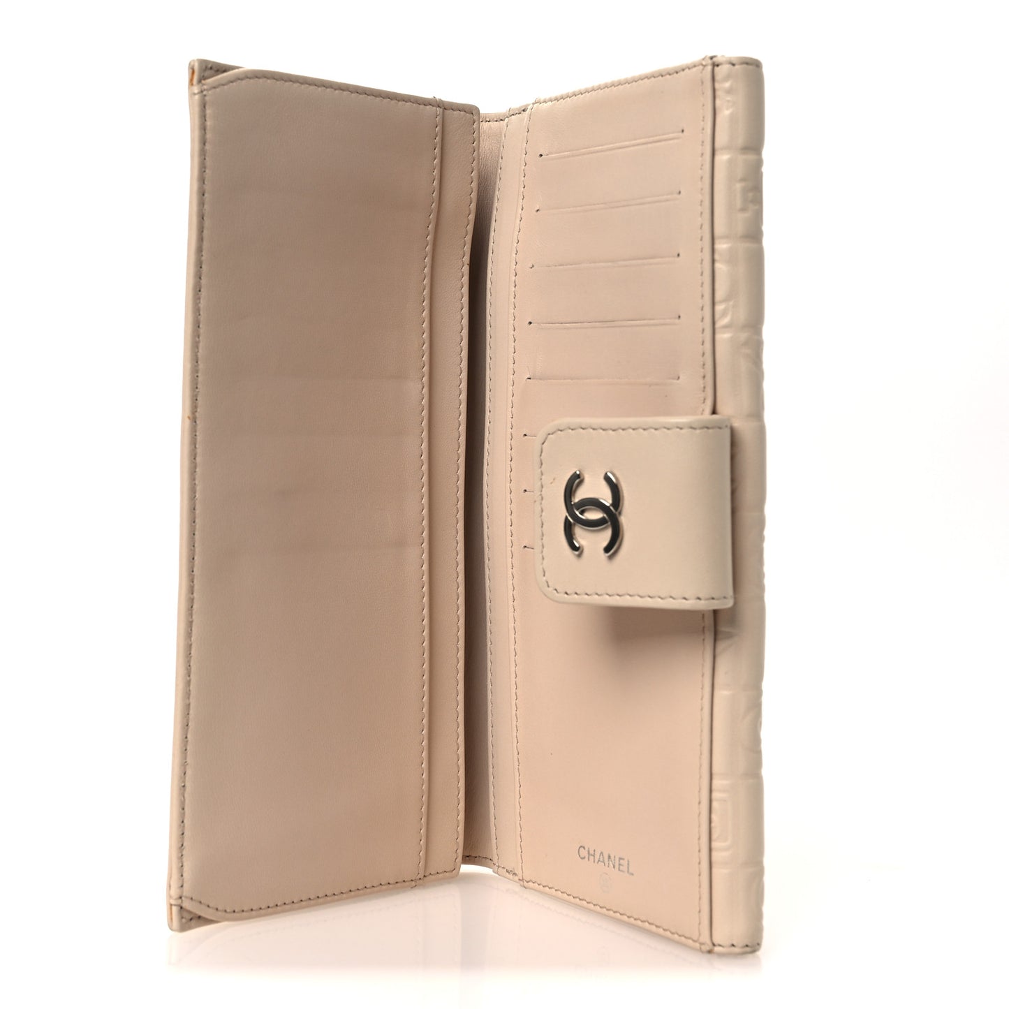 Calfskin Lucky Symbols French Wallet Light Beige