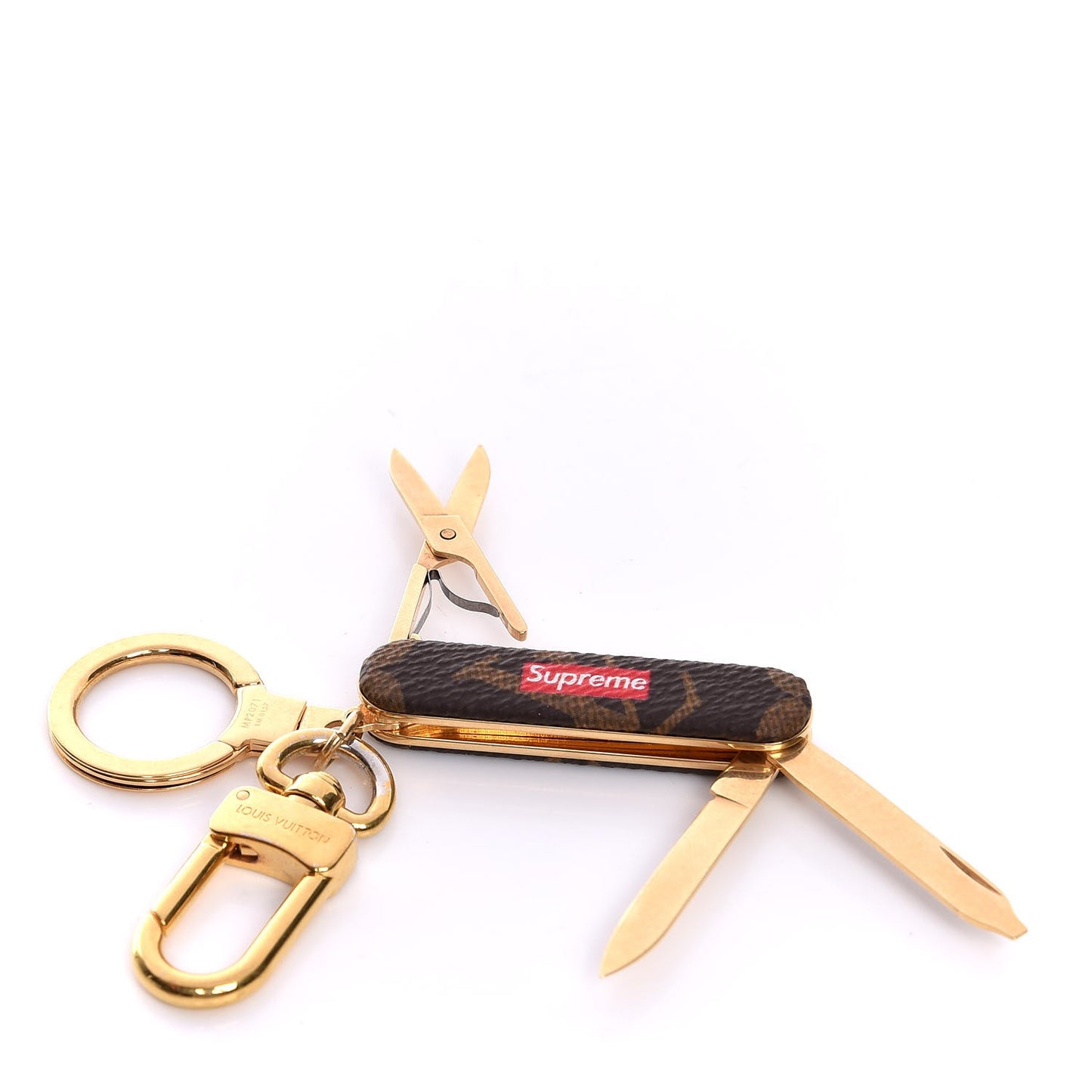 X SUPREME Monogram Pocket Knife Bag Charm Key Holder