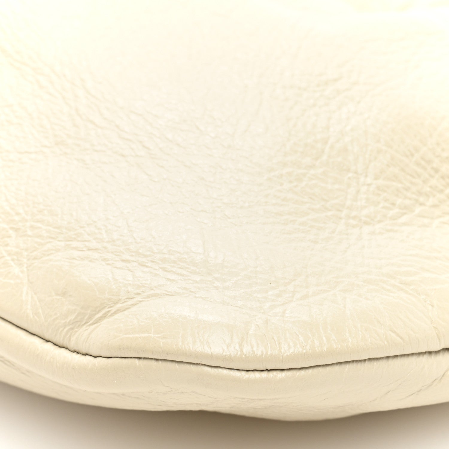 Saint Laurent Calfskin Pac Pac Ruched Hobo Winter White 10 of 10