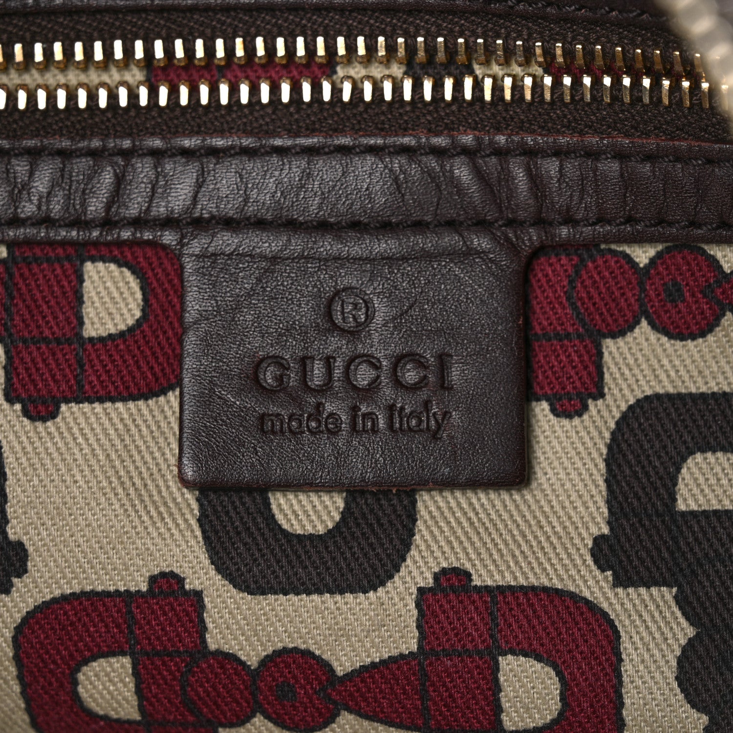 Gucci Calfskin Embossed Monogram Studded Pelham Messenger Bag Dark Brown 6 of 14