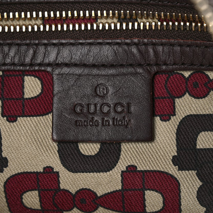 Gucci Calfskin Embossed Monogram Studded Pelham Messenger Bag Dark Brown 6 of 14