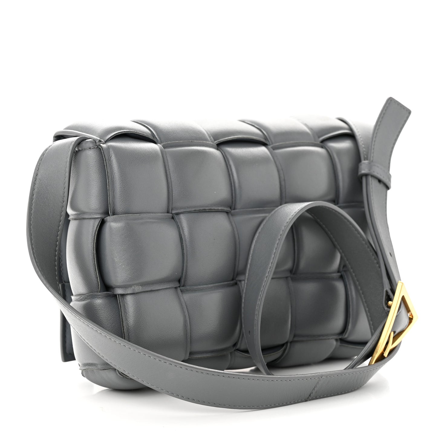 Nappa Maxi Intreccio Padded Cassette Crossbody Bag Thunder