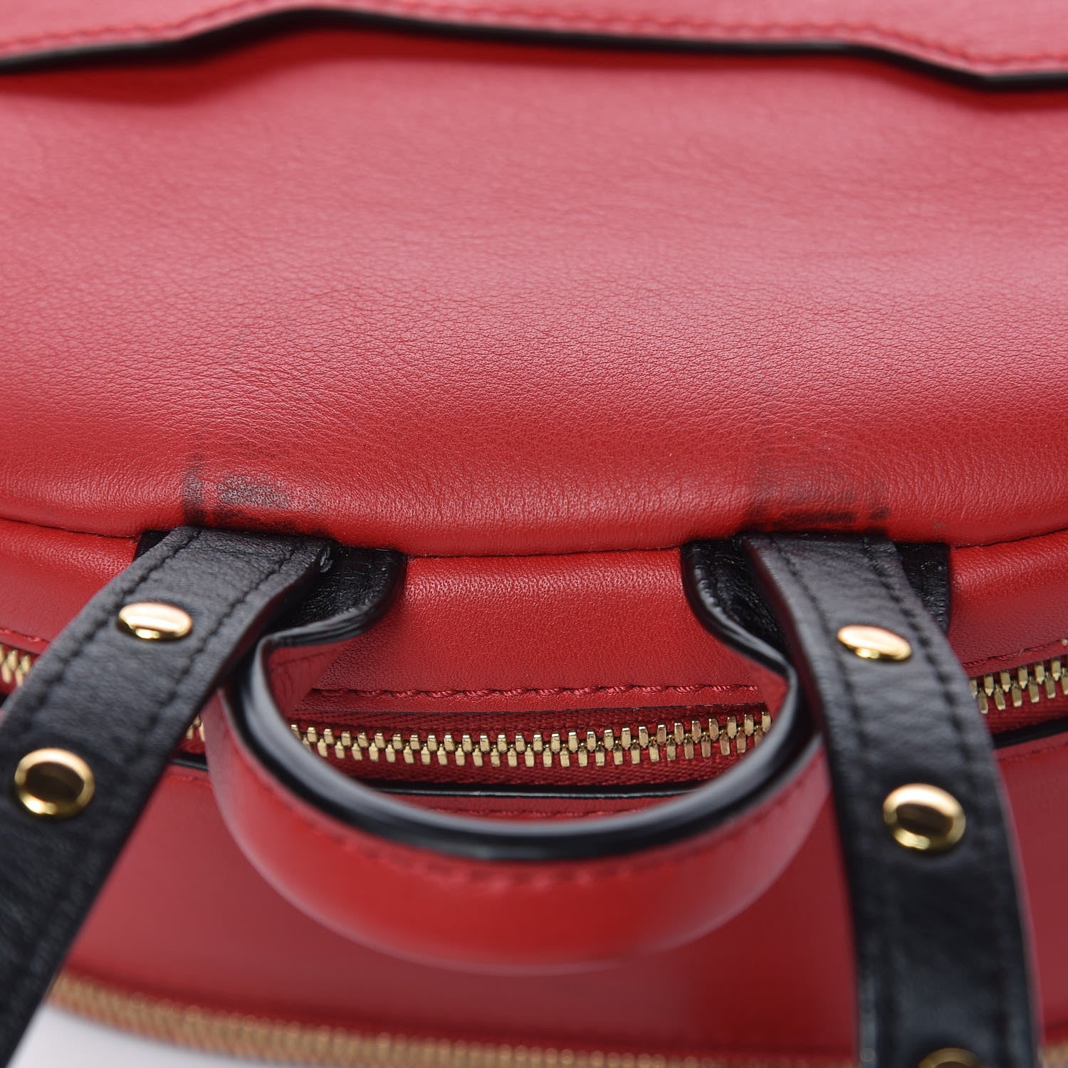 MCM Calfskin Mini Duchess Polke Studs Backpack Red 16 of 18