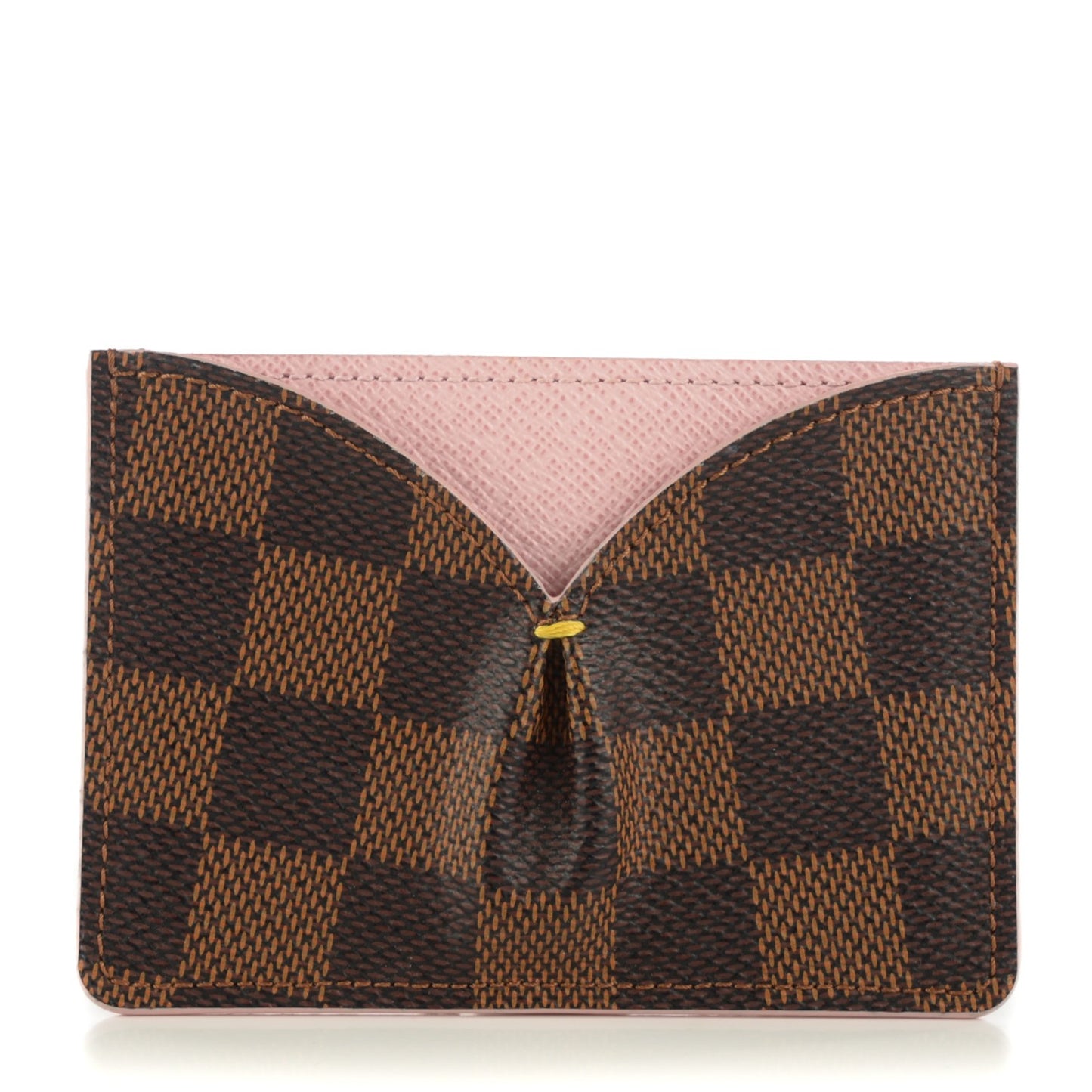 Damier Ebene Caissa Card Holder Rose Ballerine