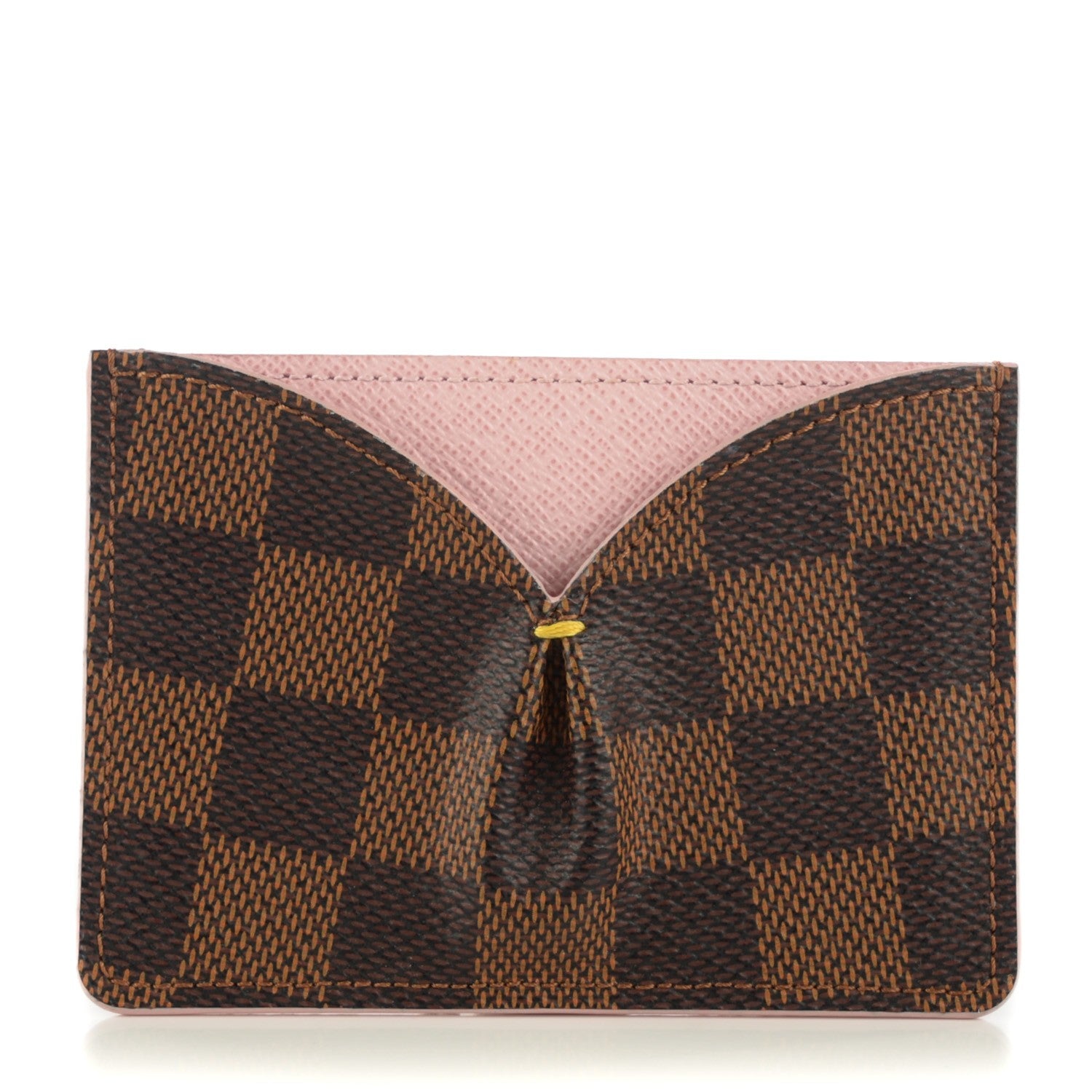 Louis Vuitton Damier Ebene Caissa Card Holder Rose Ballerine 1 of 7