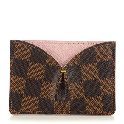 Louis Vuitton Damier Ebene Caissa Card Holder Rose Ballerine 1 of 7