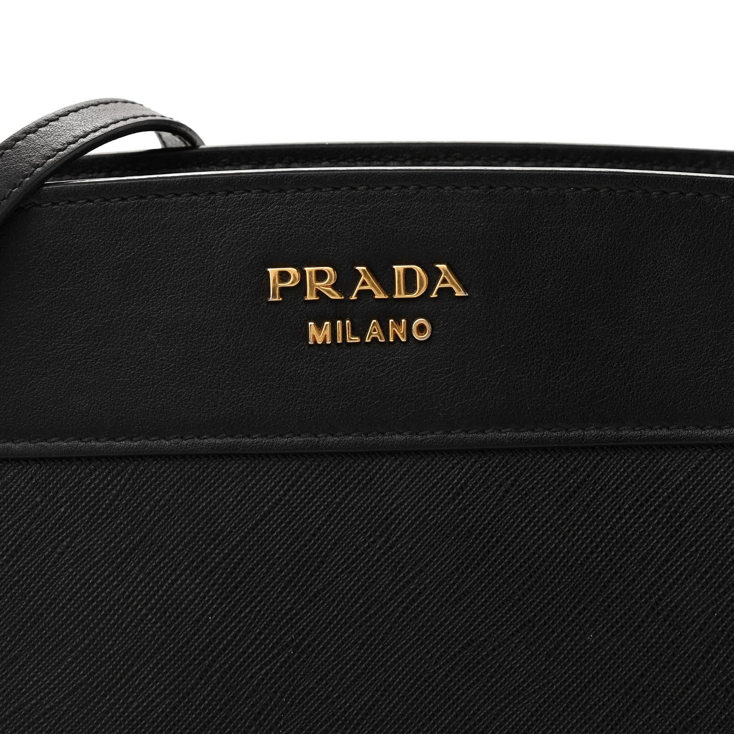 Saffiano City Calfskin Esplanade Crossbody Bag Black