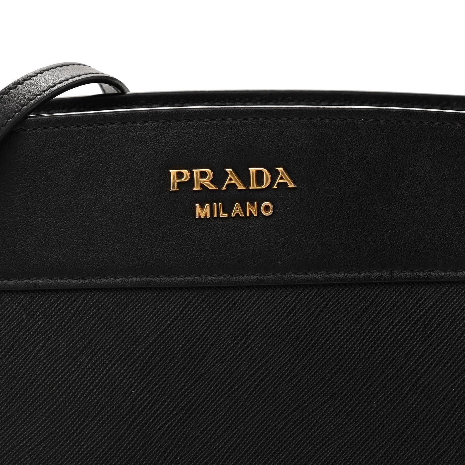 Prada Saffiano City Calfskin Esplanade Crossbody Bag Black 7 of 9