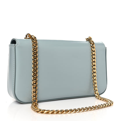 Celine Shiny Calfskin Cuir Triomphe Chain Shoulder Bag Ice Blue 3 of 8