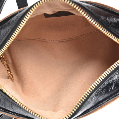 Gucci Suede Patent Web Mini Ophidia Shoulder Bag Nocciola Black 4 of 12