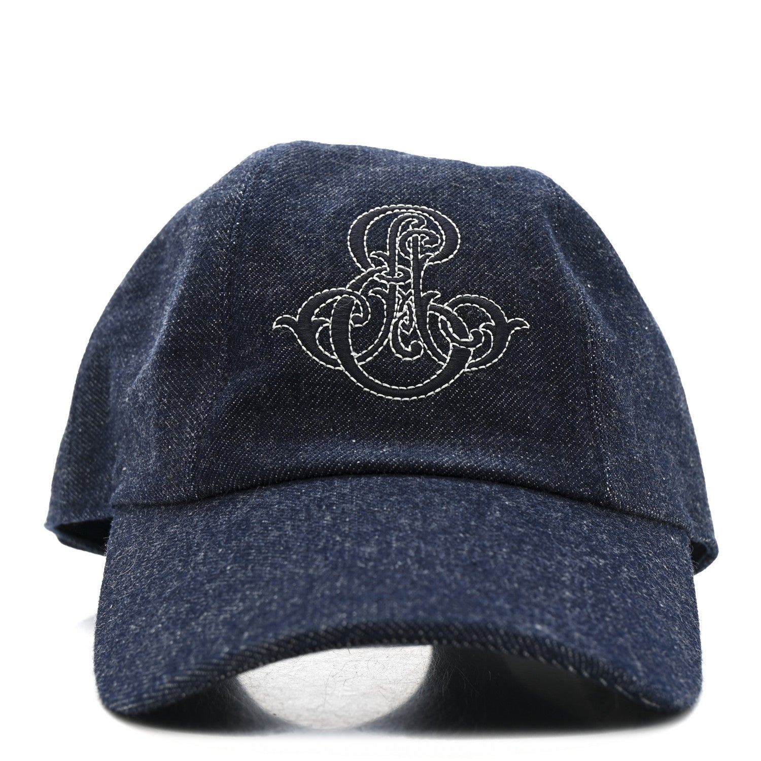 Hermes Denim Embroidered Davis Emile Hat 57 Indigo 3 of 8