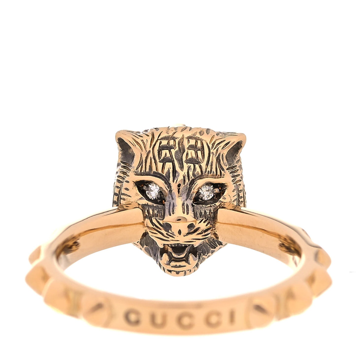 18K Yellow Gold Citrine Diamond Le Marché Des Merveilles Feline Ring 53 6.5