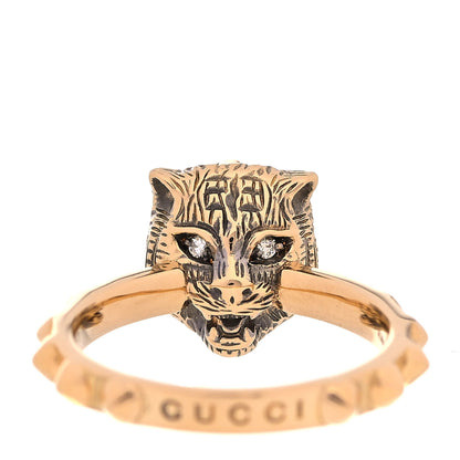 Gucci 18K Yellow Gold Citrine Diamond Le Marché Des Merveilles Feline Ring 53 6.5 4 of 7